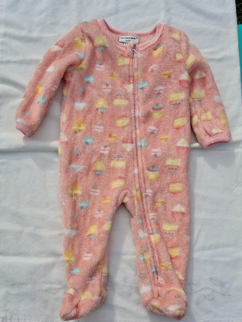 Carter's Peach Pink Plush Footed One-Piece Zipper Sleeper